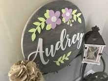 Load image into Gallery viewer, Remi Flower Name Circle - Layered Wood Nursery Sign
