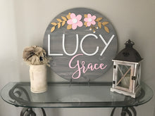 Load image into Gallery viewer, Remi Flower Name Circle - Layered Wood Nursery Sign
