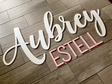 Load image into Gallery viewer, Rowyn Mae - Name Cutout Set - Laser Cut Wood Nursery Sign
