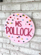 Load image into Gallery viewer, Pink Polka Door Hanger - Teacher Gift
