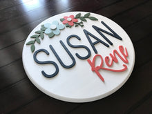 Load image into Gallery viewer, Remi Flower Name Circle - Layered Wood Nursery Sign
