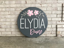 Load image into Gallery viewer, Remi Flower Name Circle - Layered Wood Nursery Sign
