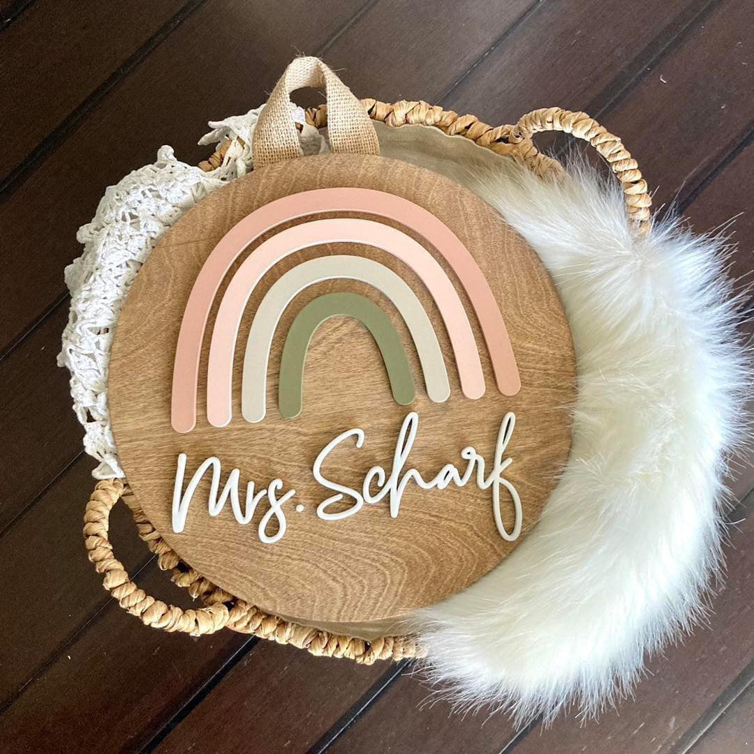 Boho Rainbow Door Hanger - Teacher Gift