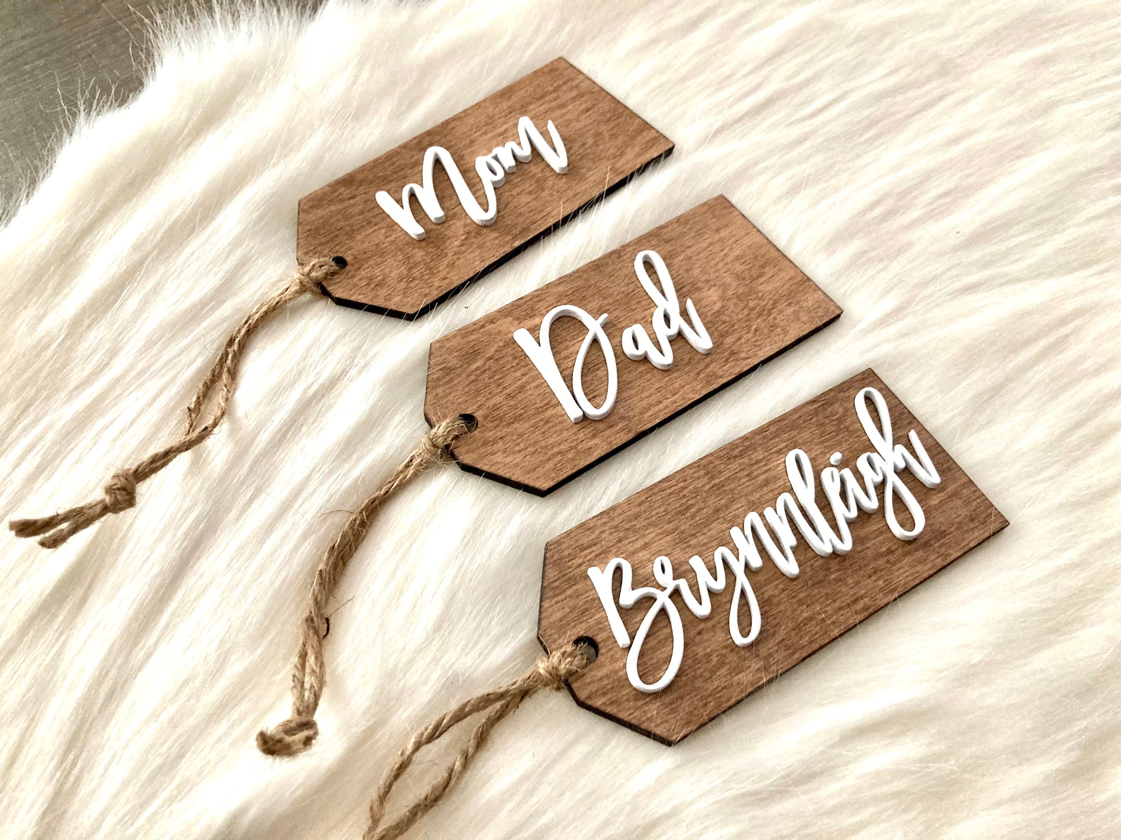 Wooden Name Tag - Stained