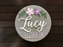 Load image into Gallery viewer, Remi Flower Name Circle - Layered Wood Nursery Sign
