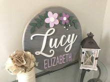 Load image into Gallery viewer, Remi Flower Name Circle - Layered Wood Nursery Sign
