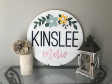 Load image into Gallery viewer, Remi Flower Name Circle - Layered Wood Nursery Sign
