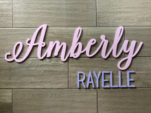 Load image into Gallery viewer, Kinsley Nichole - Name Cutout - Laser Cut Wood Nursery Sign
