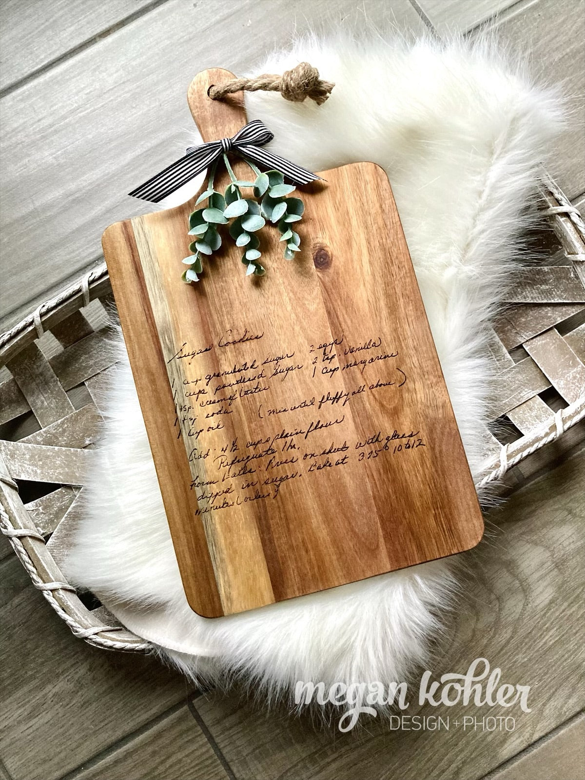 Engraved Recipe Cutting Board - Acacia