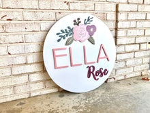 Load image into Gallery viewer, Remi Flower Name Circle - Layered Wood Nursery Sign
