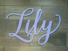 Load image into Gallery viewer, Kinsley Nichole - Name Cutout - Laser Cut Wood Nursery Sign
