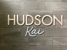 Load image into Gallery viewer, Kendall James - Name Cutout - Laser Cut Wood Nursery Sign
