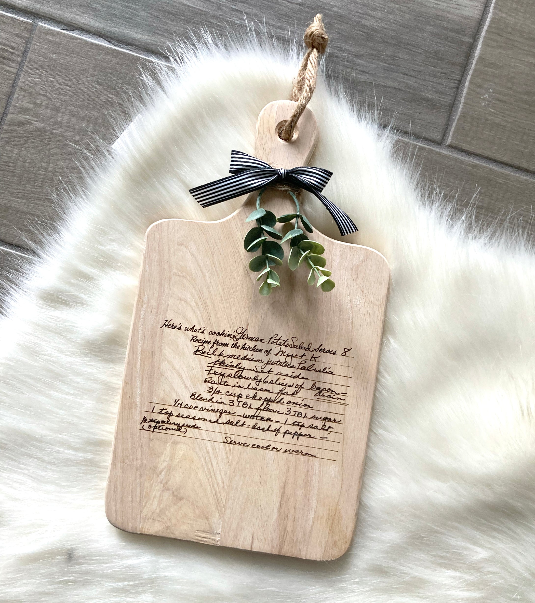 Engraved Recipe Cutting Board