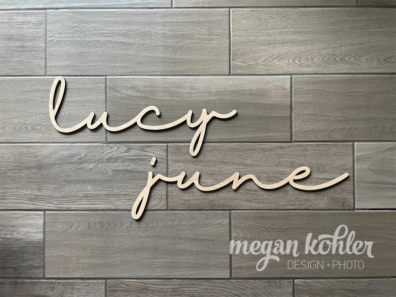 Lucy June - Name Cutout - Laser Cut Wood Nursery Sign