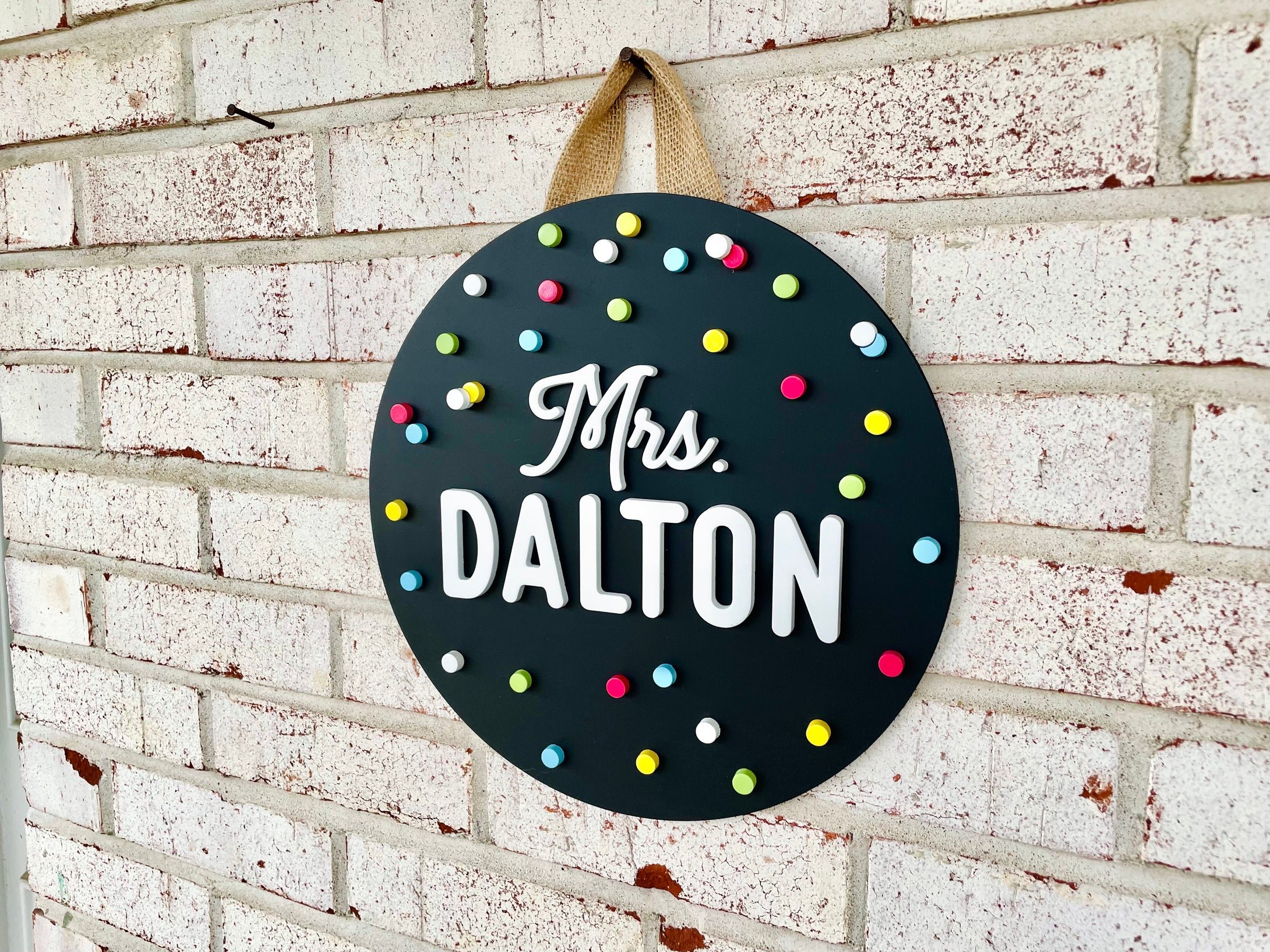 Polka Dot Door Hanger - Teacher Gift