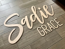 Load image into Gallery viewer, Kinsley - Name Cutout Set - Laser Cut Wood Nursery Sign
