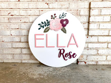 Load image into Gallery viewer, Remi Flower Name Circle - Layered Wood Nursery Sign
