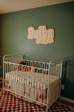 Load image into Gallery viewer, Delta Cate Bubble Name Sign - Layered Wood Nursery Sign
