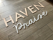 Load image into Gallery viewer, Kendall James - Name Cutout - Laser Cut Wood Nursery Sign
