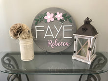 Load image into Gallery viewer, Remi Flower Name Circle - Layered Wood Nursery Sign
