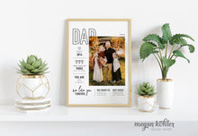 Load image into Gallery viewer, 11x14 Printable - Father&#39;s Day All About Dad Digital File - Office - Man Cave
