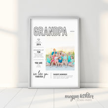 Load image into Gallery viewer, 11x14 Printable - All About Grandpa Father&#39;s Day Digital File - Office - Man Cave
