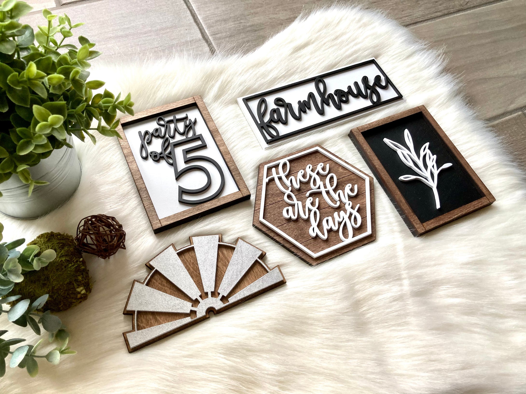 Farmhouse Bundle - Tiered Tray Decor - Mini Signs