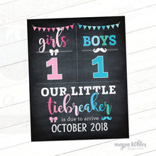 Load image into Gallery viewer, Tiebreaker Pregnancy Announcement - Social Media - Facebook - Digital File - Printable Card
