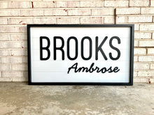 Load image into Gallery viewer, Brooks Framed Shiplap Name Sign - Layered Wood Nursery Sign
