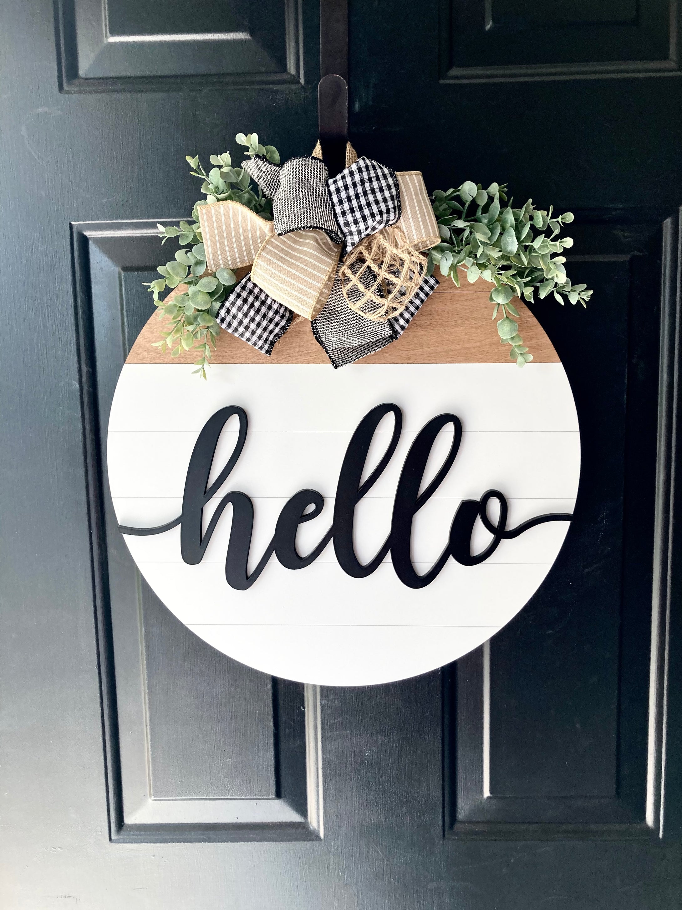 Hello Paint Dipped Shiplap Door Hanger